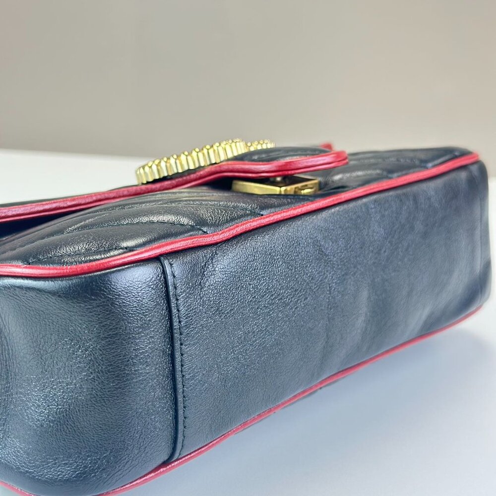 Gucci Black Leather Medium Marmont Shoulder Bag Crossbody - Picture 5 of 8